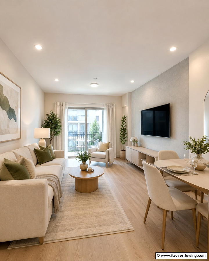 Hidden Storage Solutions - 20 Small Living Room Ideas With TV and Dining Table