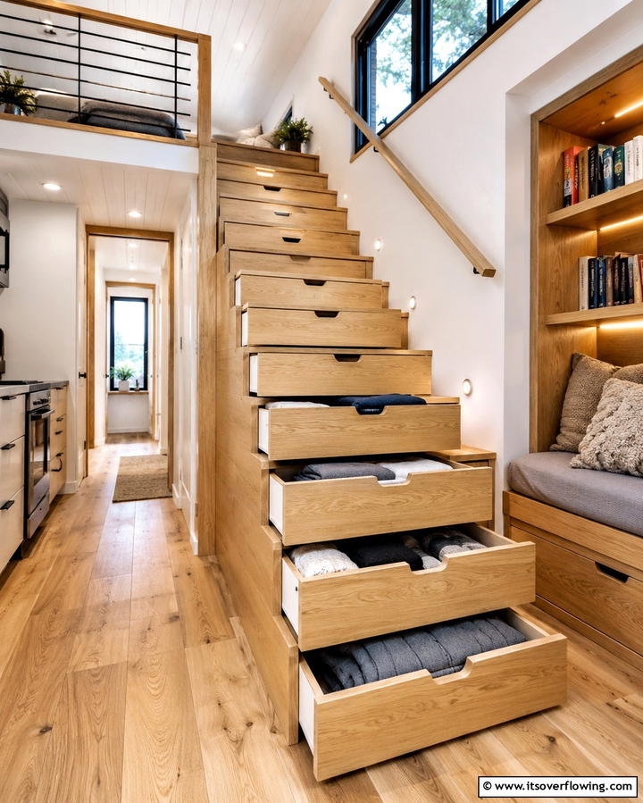 Hidden Storage Staircase - 30 Modern Staircase Ideas- Sleek & Architectural Designs