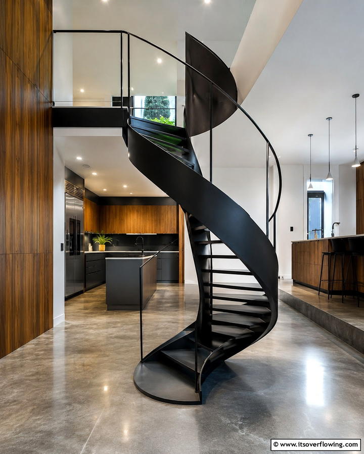 Hidden Storage Under Steps - 30 Modern Split Level Kitchen Design Concepts