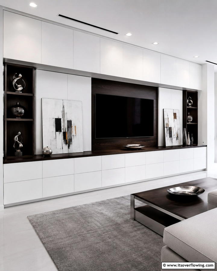 Hidden Storage for a Sleek Look - 30 Media Room Ideas for Ultimate Living Room Entertainment