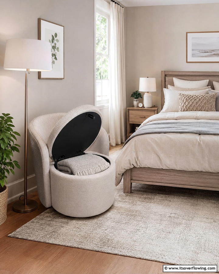 Hidden Storage in Chairs or Stools - 25 Smart Bedroom Storage Ideas to Declutter Your Space