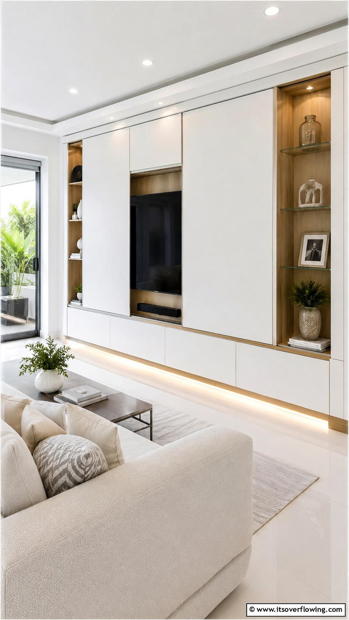 Hidden TV Cabinet Wall - 21 Innovative TV Wall Ideas to Maximize Living Room Space