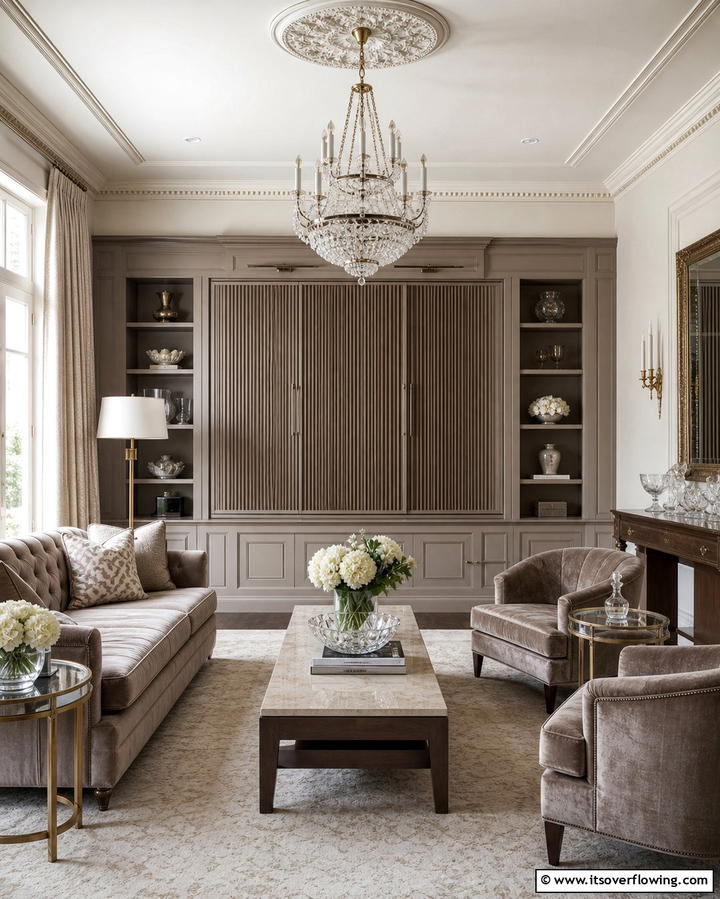 Hidden TV Cabinet for a Clean Aesthetic - 25 Small Living Room Ideas With TV for Cozy Nights