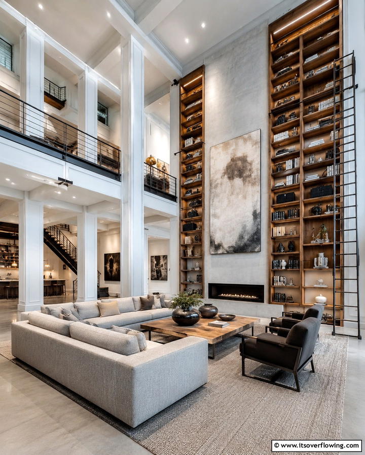 High Ceilings - 25 Loft-style Living Room Ideas for Modern Homes