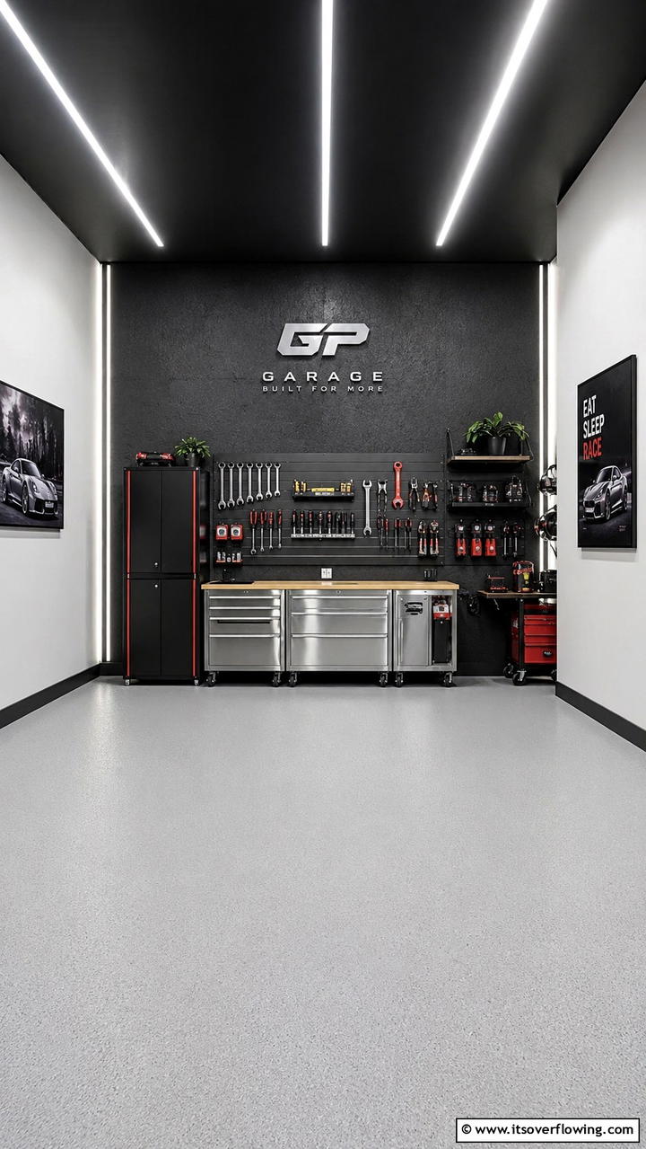 High Contrast Accent Walls - 30 Garage Wall Ideas for Organized, Functional Spaces