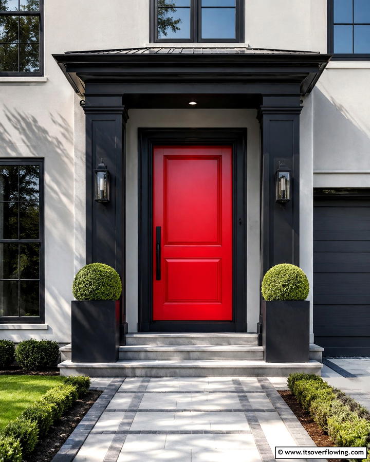 High Contrast Frame - 25 Door Painting Ideas to Add Personality to Your Home