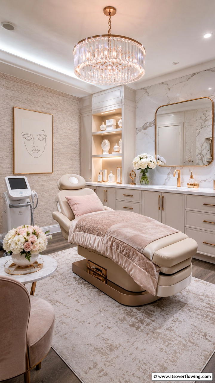 High End Boutique Facial Room - 30 Facial Room Ideas for At-Home Skincare Sanctuaries