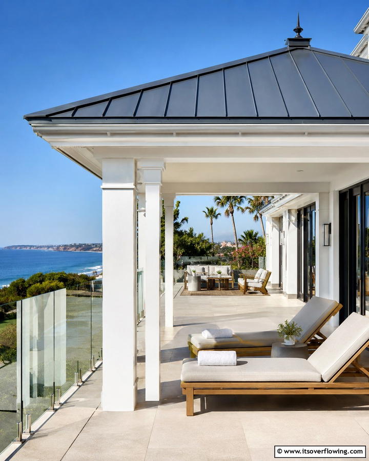 High End Finish with Zinc Metal Roof - 25 Metal Roof Porch Design Ideas for a Durable Space