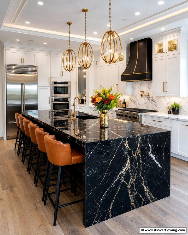 High End Kitchen Islands - 21 Luxury Kitchen Ideas for a High-End Culinary Experience