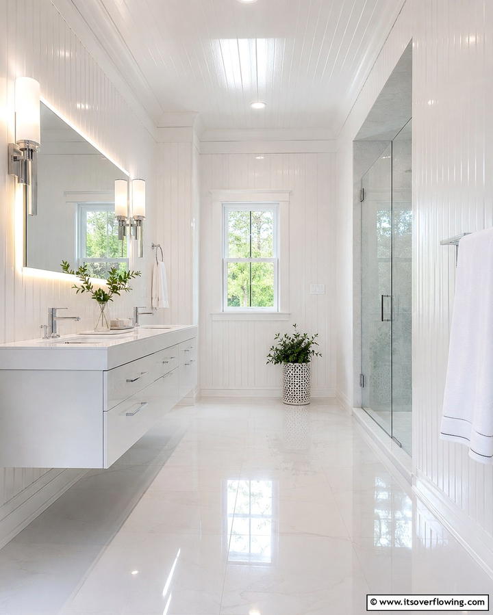 High Gloss Beadboard Finish - 25 Charming Beadboard Bathroom Ideas for a Classic Look