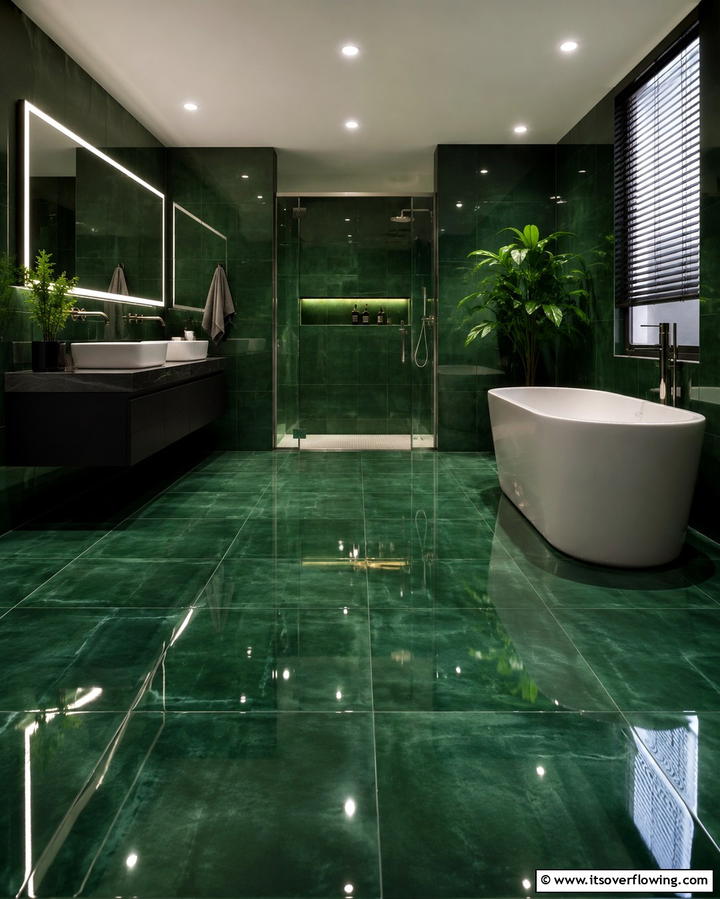 High Gloss Ceramic Tiles - 30 Stunning Bathroom Wall Ideas to Elevate Your Space
