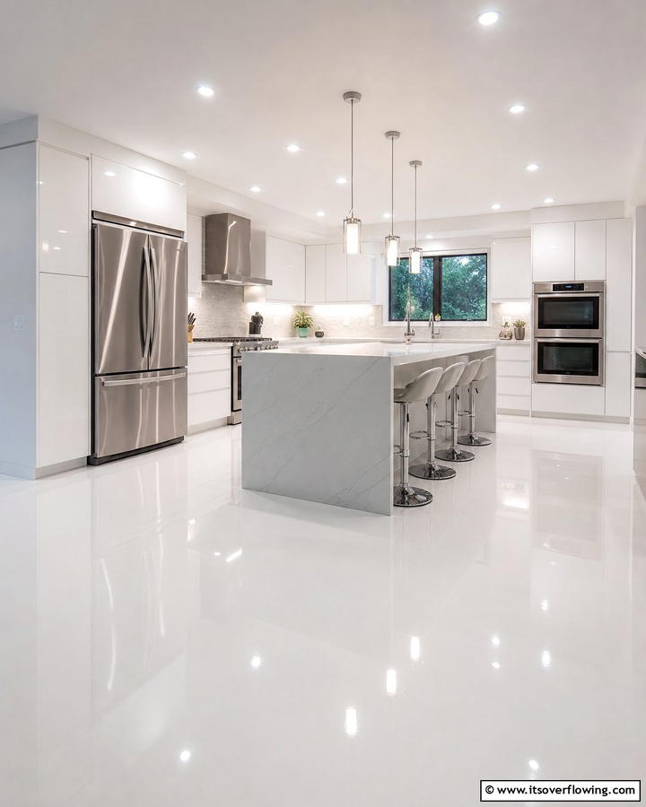 High Gloss Finish Linoleum - 20 Linoleum Kitchen Flooring Ideas for a Durable and Stylish Look