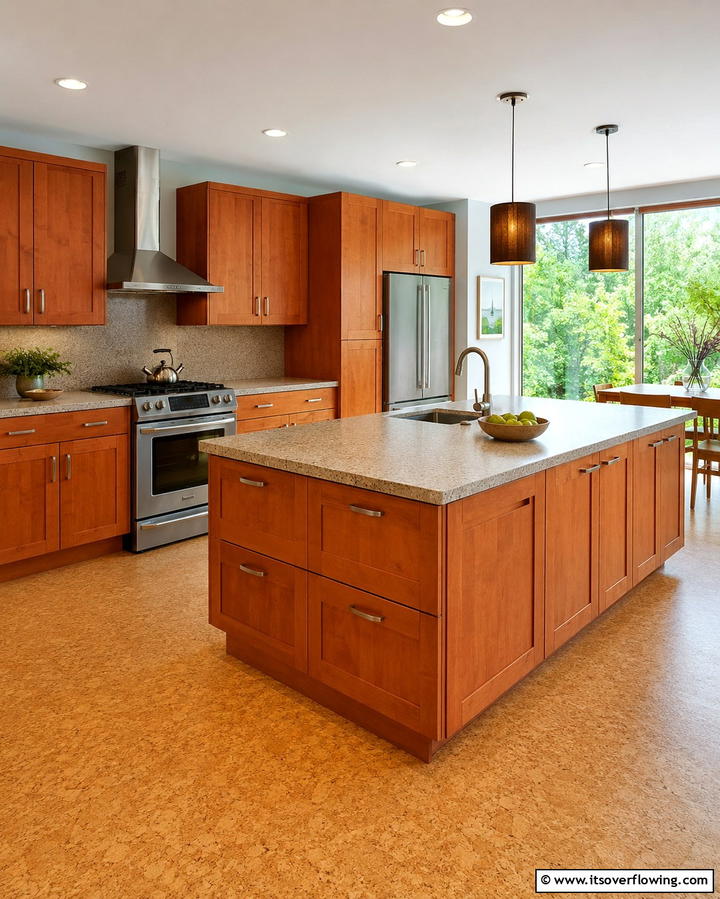 High Gloss Finished Cherry Cabinets - 25 Natural Cherry Kitchen Cabinets for a Warm and Inviting Look