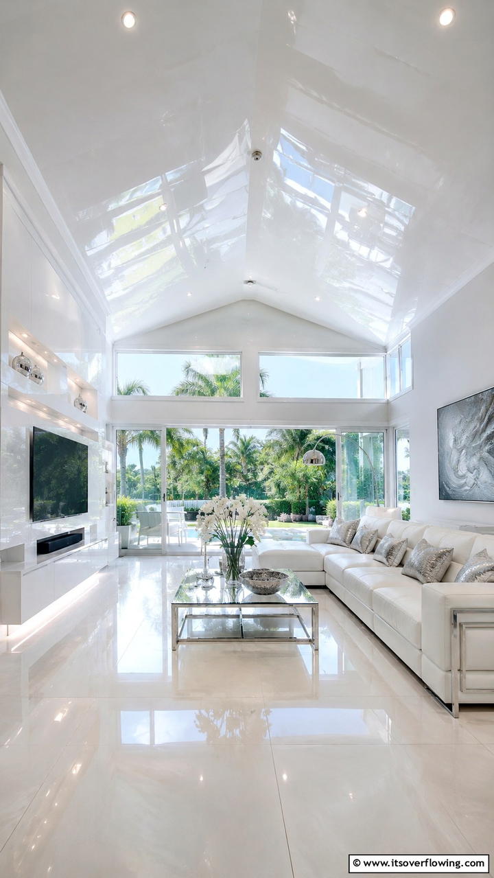 High Gloss Finishes - 21 Dramatic Vaulted Ceiling Ideas to Enhance Living Spaces