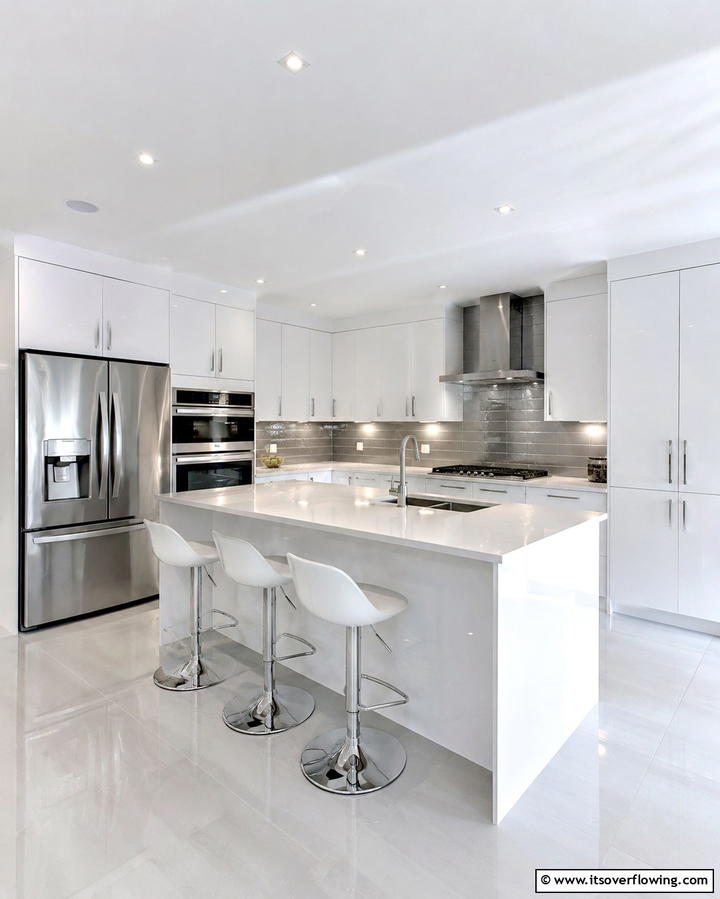 High Gloss Finishes - 20 Townhouse Kitchen Ideas for Small Spaces