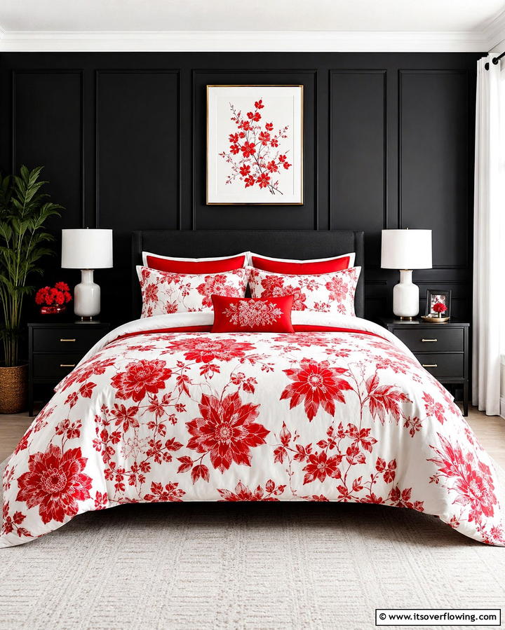 High Gloss Furniture Finishes - 25 Red Black and White Bedroom Ideas for a Bold Look