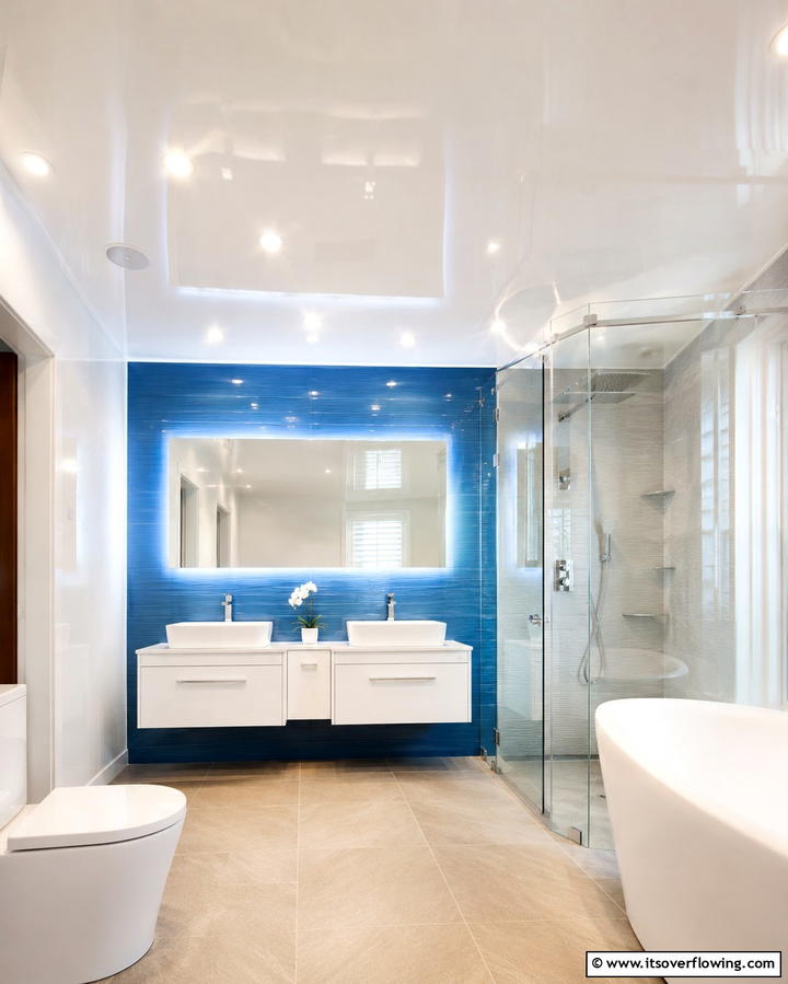 High Gloss Laminates - 30 Inspiring Bathroom Ceiling Ideas for Modern Homes
