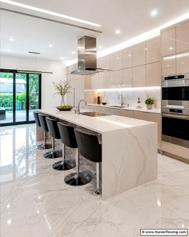 High Gloss Maple Cabinets for a Sleek Look - 25 Maple Kitchen Cabinets Ideas for a Warm Look