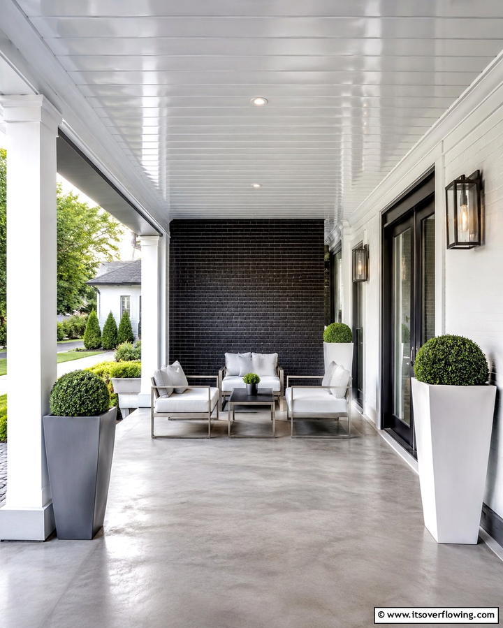 High Gloss Vinyl for a Sleek Finish - 20 Vinyl Porch Ceiling Ideas for a Stunning Outdoor Look
