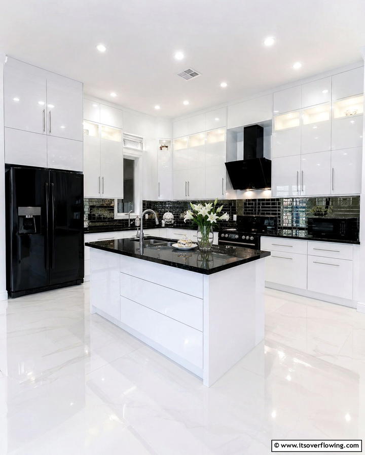 High Gloss White Cabinets - 20 What Color Cabinets Go With Black Appliances