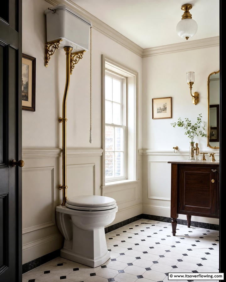 High Level Pull Chain ToiletsOne - 25 Victorian Bathroom Ideas for a Luxurious Retreat