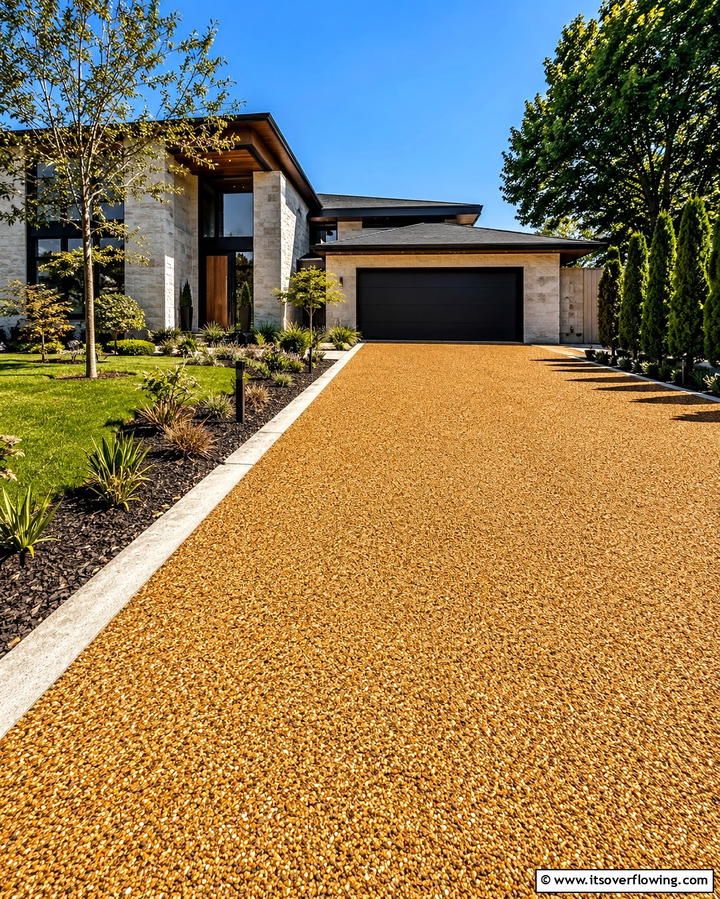 High Performance Gravel Surface - 30 Gravel Driveway Ideas- Durable & Stylish Options