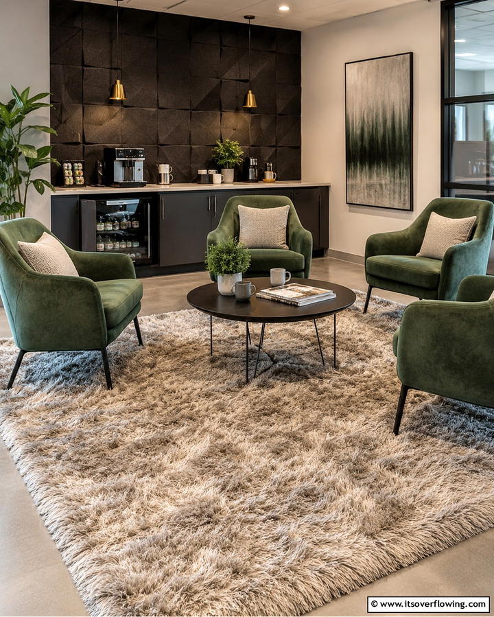 High Pile Rugs for Comfort - 25 Office Rug Ideas to Transform Your Workspace