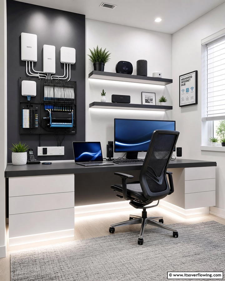 High Speed Internet Hub - 21 Modern Home Office Ideas for Productivity & Style