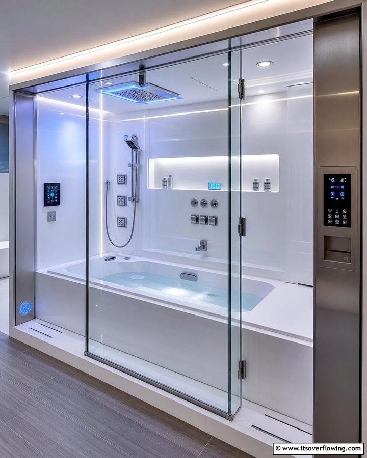 High Tech Bath Space - 30 Tub-Shower Combo Ideas for Space-Efficient Bathrooms
