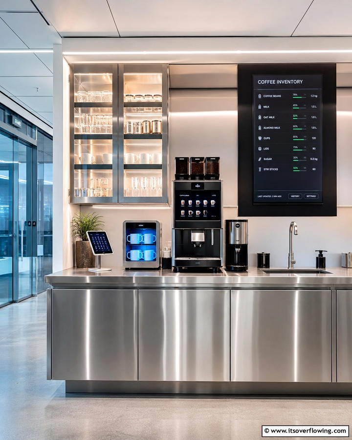 High Tech Coffee Station - 25 Office Coffee Station Ideas to Boost Your Productivity