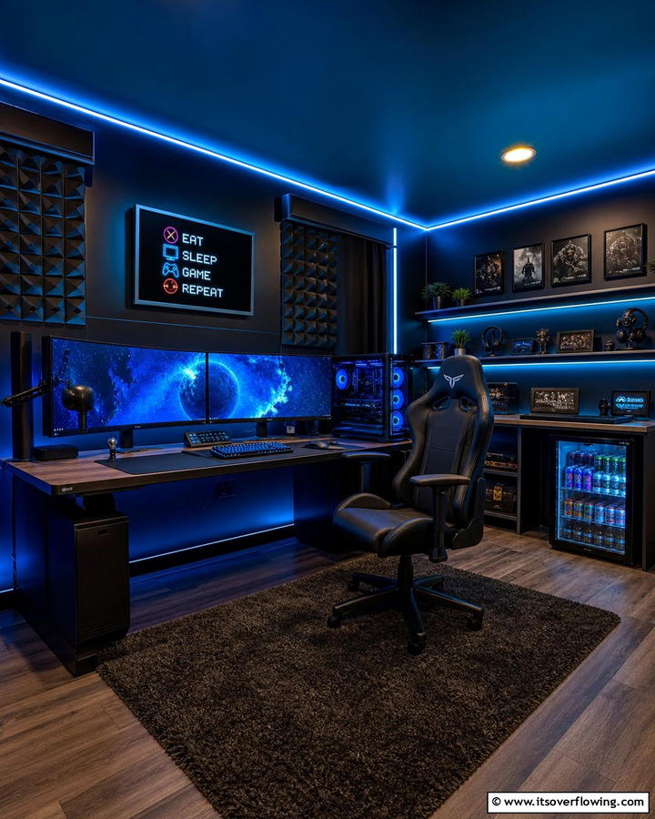 High Tech Gaming Hub - 20 Luxury Man Cave Ideas for Ultimate Comfort