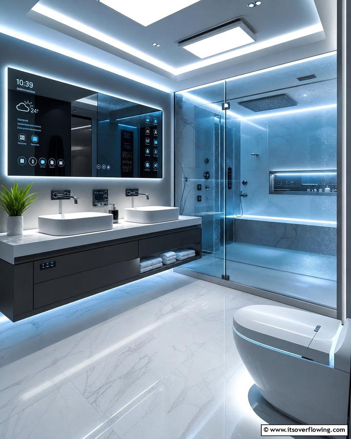 High Tech Haven - 21 Luxury Bathroom Ideas for a Spa-Like Retreat