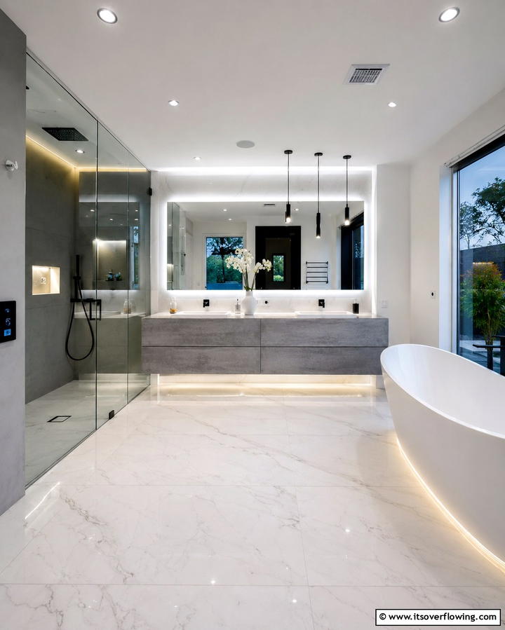 High Tech Modern Bathroom - 30 Stylish Bathroom Decor Ideas for a Spa-Like Retreat