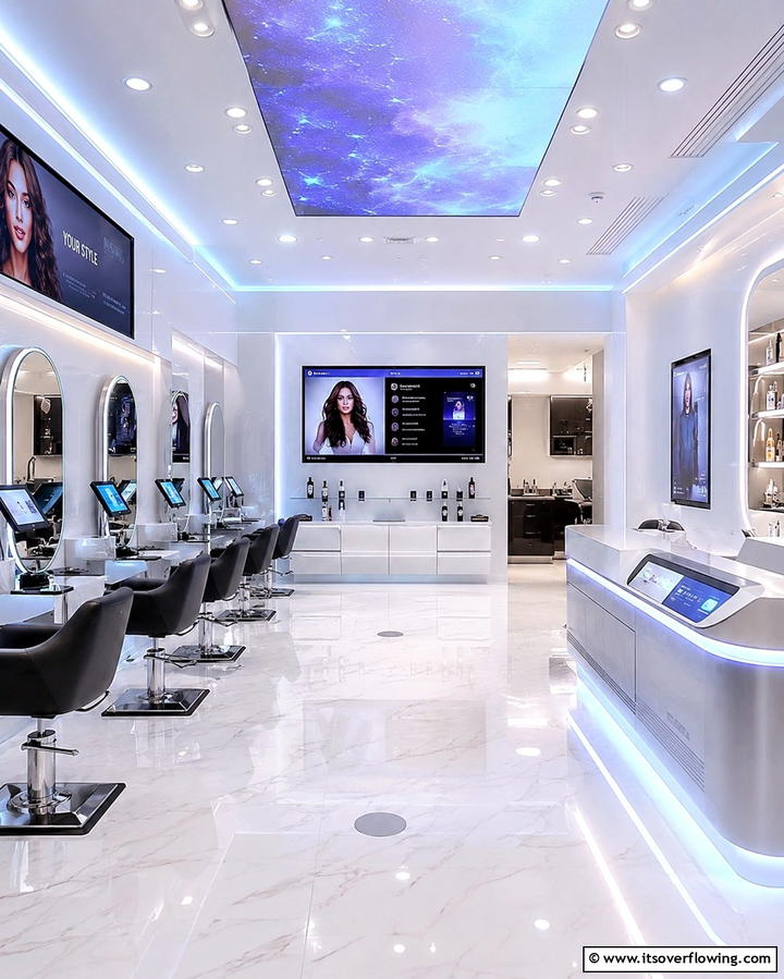 High Tech Modern Salon - 30 Salon Interior Design Ideas for a Chic Beauty Space