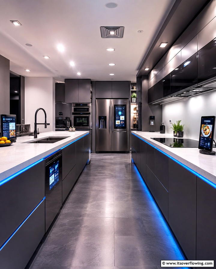 High Tech Modern Upgrades - 30 Galley Kitchen Ideas for Efficient and Stylish Layouts