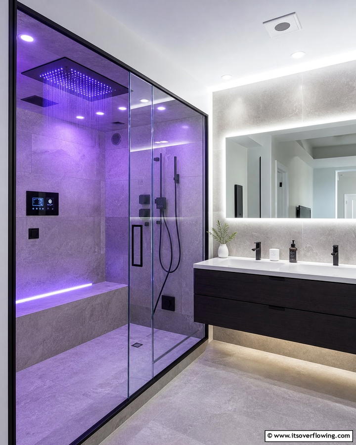 High Tech Shower Haven - 21 Bathroom Shower Ideas to Upgrade Your Daily Routine