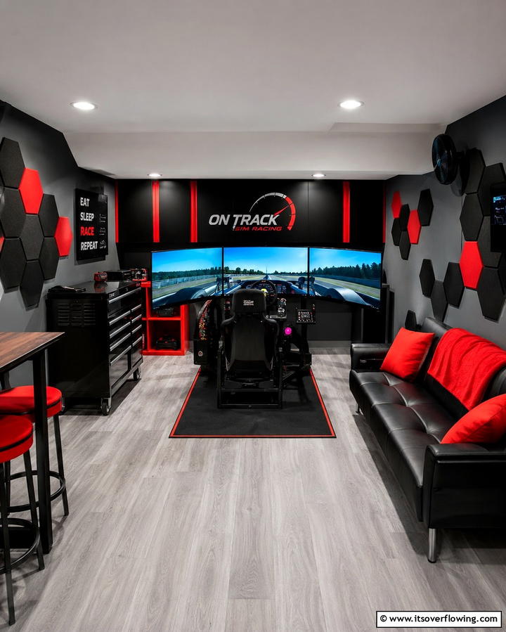 High Tech Simulation Room - 30 Fun Basement Game Room Ideas for Family Entertainment
