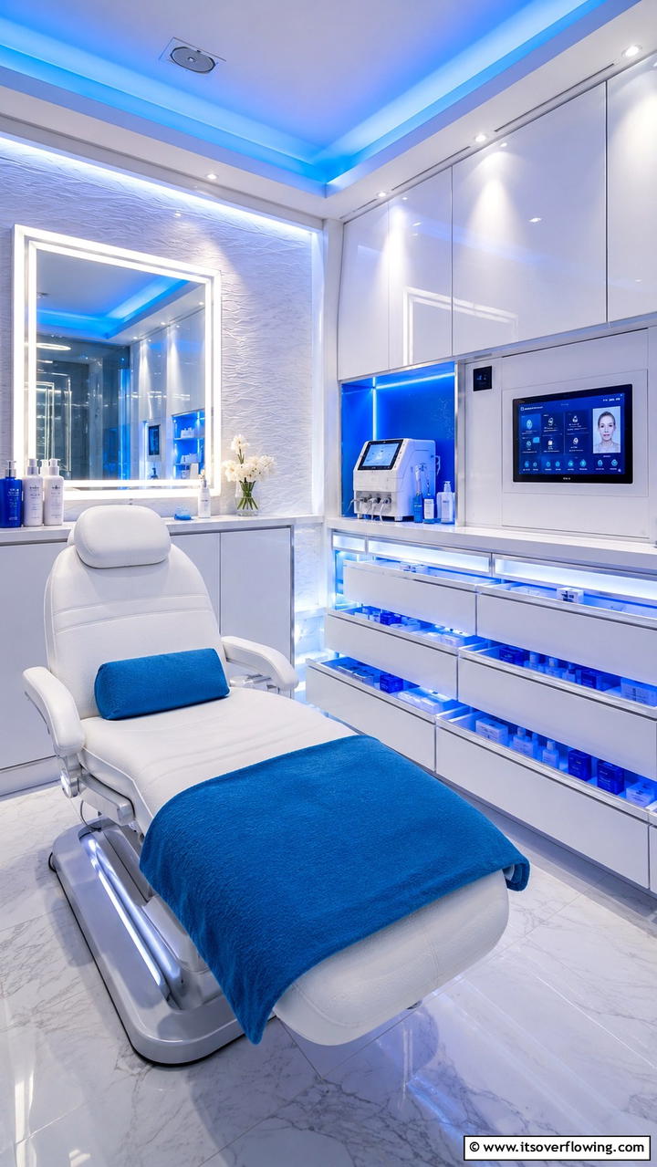 High Tech Skincare Haven - 30 Facial Room Ideas for At-Home Skincare Sanctuaries