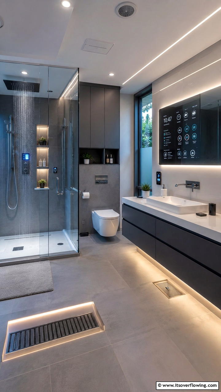 High Tech Smart Bathroom - 30 Ensuite Bathroom Ideas for Luxurious Privacy