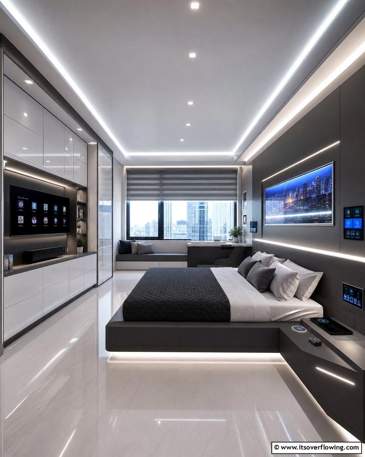 High Tech Smart Bedroom - 21 Bedroom Design Ideas to Craft a Personalized Relaxation Zone