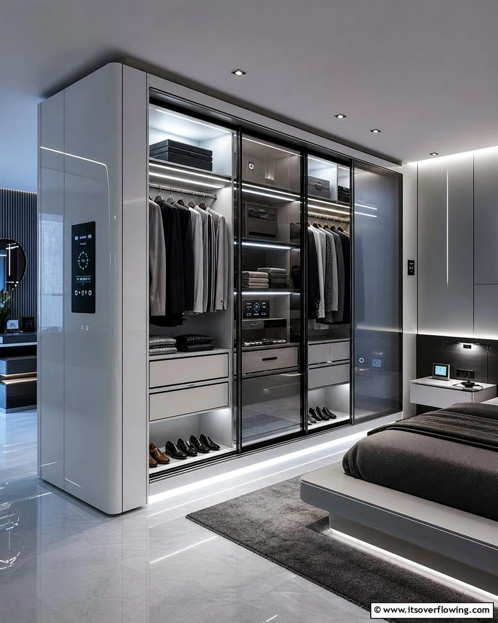 High Tech Smart Wardrobe - 21 Space-Saving Built-In Wardrobe Ideas for Organized Homes