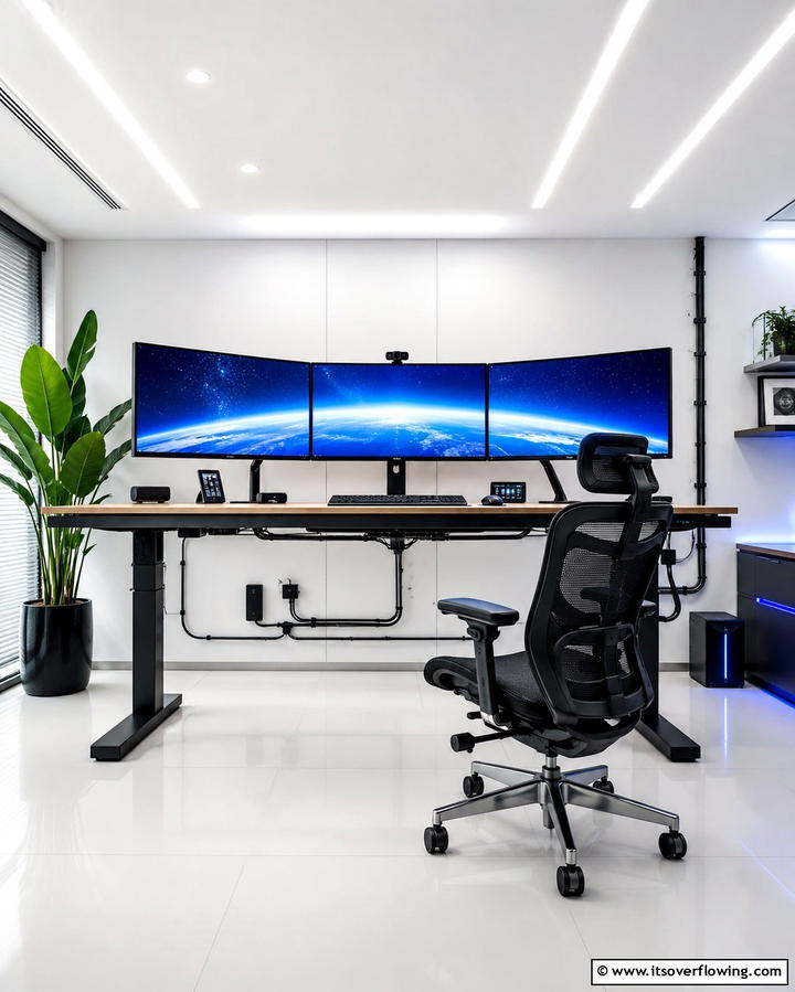 High Tech Workspace - 30 Home Office Ideas Designed Specifically for Him