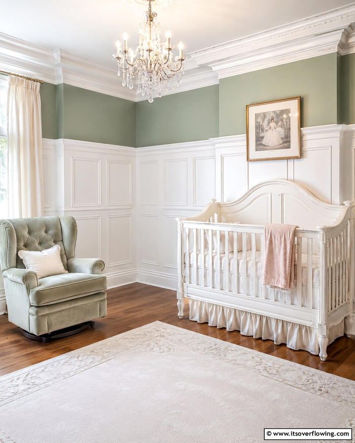 High Wainscoting Panels - 20 Adorable Wainscoting Nursery Ideas for Your Baby’s Room