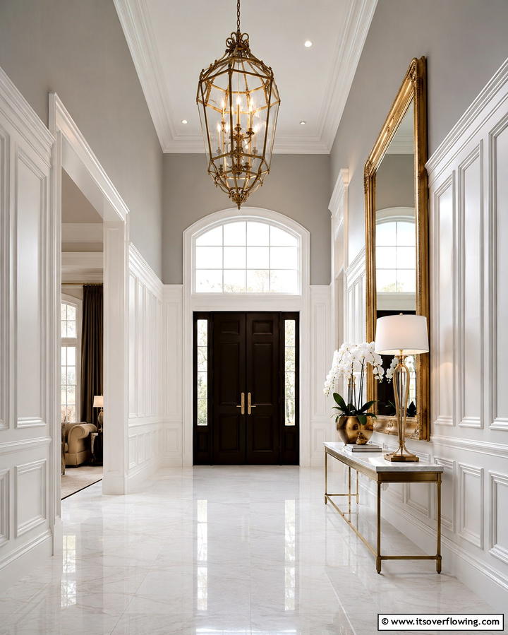 High Wainscoting for a Dramatic Look - 20 Creative Wainscoting Entryway Ideas to Welcome Guests
