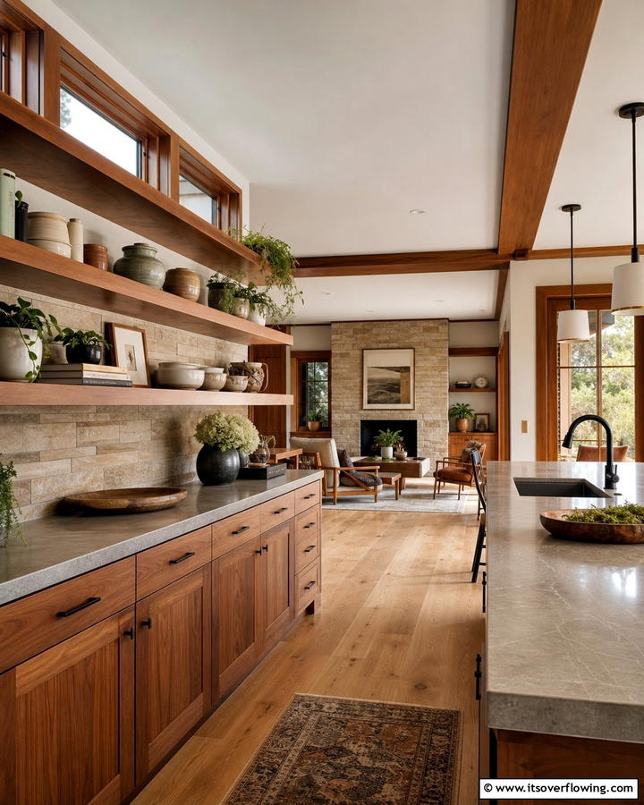 Highlight Open Shelving - 20 Prairie-style Interior Design Ideas for a Cozy Home