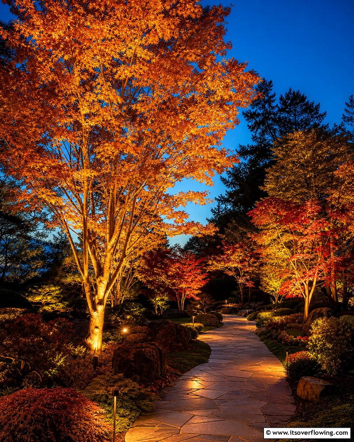 Highlight Trees with Uplighting - 25 Fall Garden Ideas to Beautify Your Outdoor Space