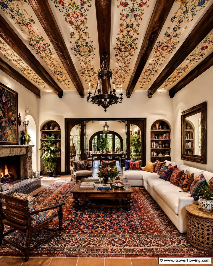 Highlight Unique Ceiling Designs - 30 Eclectic Bohemian Maximalist Decor Ideas for Vibrant Homes