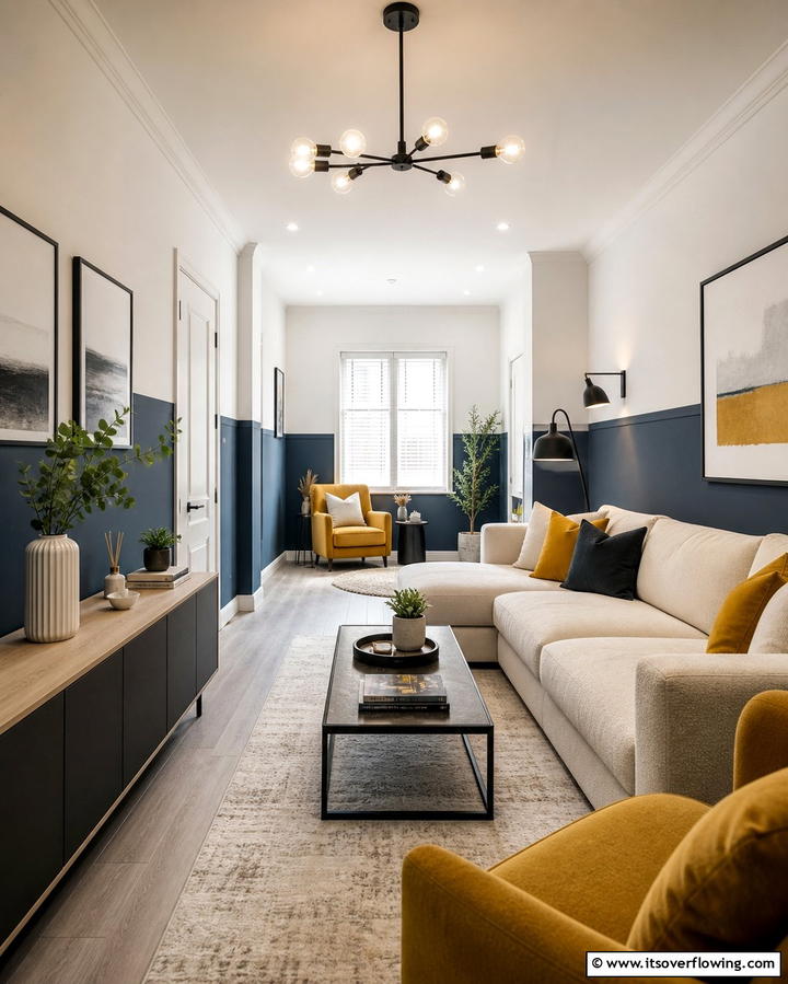 Highlight the Rooms Length with a Runner Rug - 25 Long Living Room Ideas for Spacious Homes