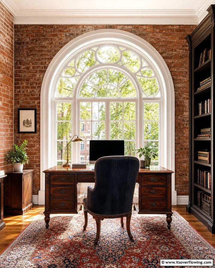 Highlighting Architectural Features - 25 Desk in Front of Window Ideas for a Bright Workspace