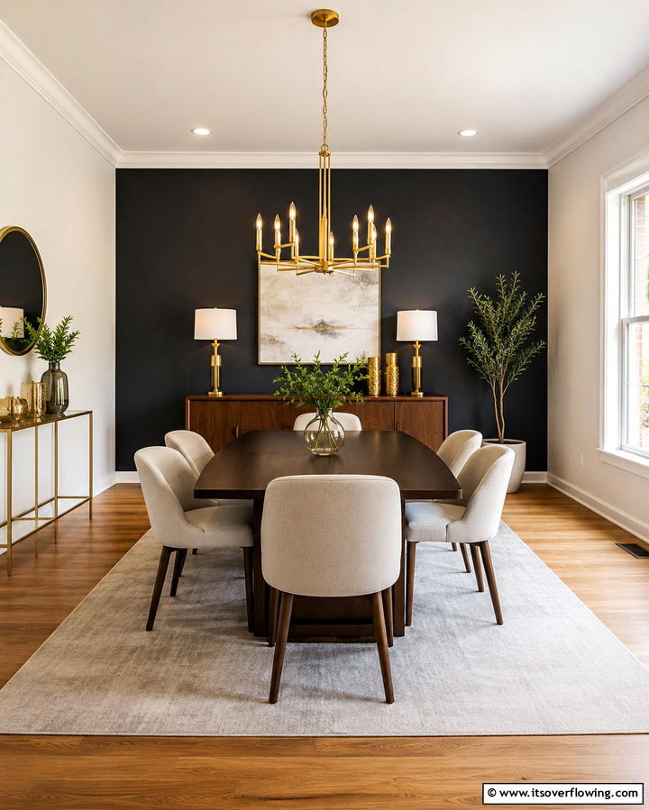 Highlighting Gray Accent Walls - 30 Gray Dining Room Design Ideas for Modern Entertaining